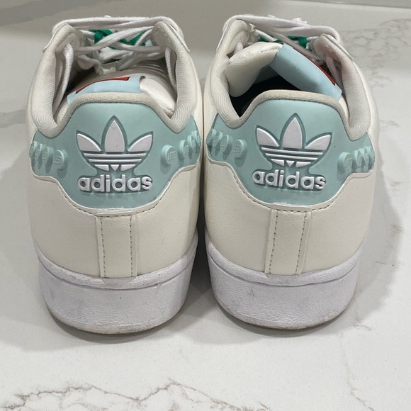 Adidas Superstar Originals x LEGO Shoes US W 8.5 Blue Mint GX7206 - Picture 4 of 6